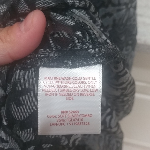 Faded Glory Women's Ruffle Blouse Dark Gray Sz S - Picture 9 of 12